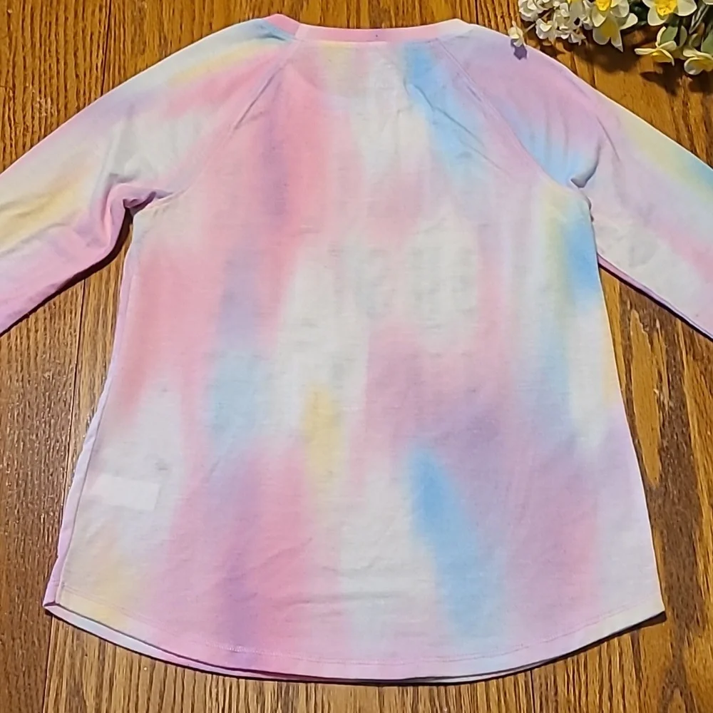 Justice Kids Tie-Dye Smarties Long Sleeve Shirt - Girl's Small